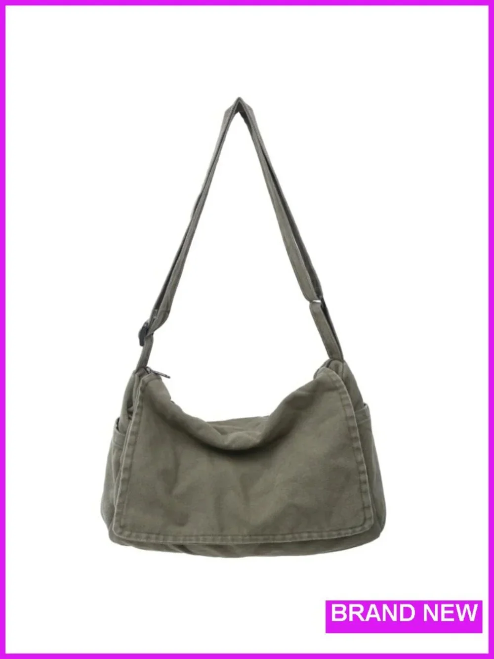 Canvas Messenger Bag Large Crossbody Shoulder Bag with Multiple Pockets for